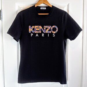 Kenzo Paris Black Graphic Print Short Sleeve Cotton T-Shirt